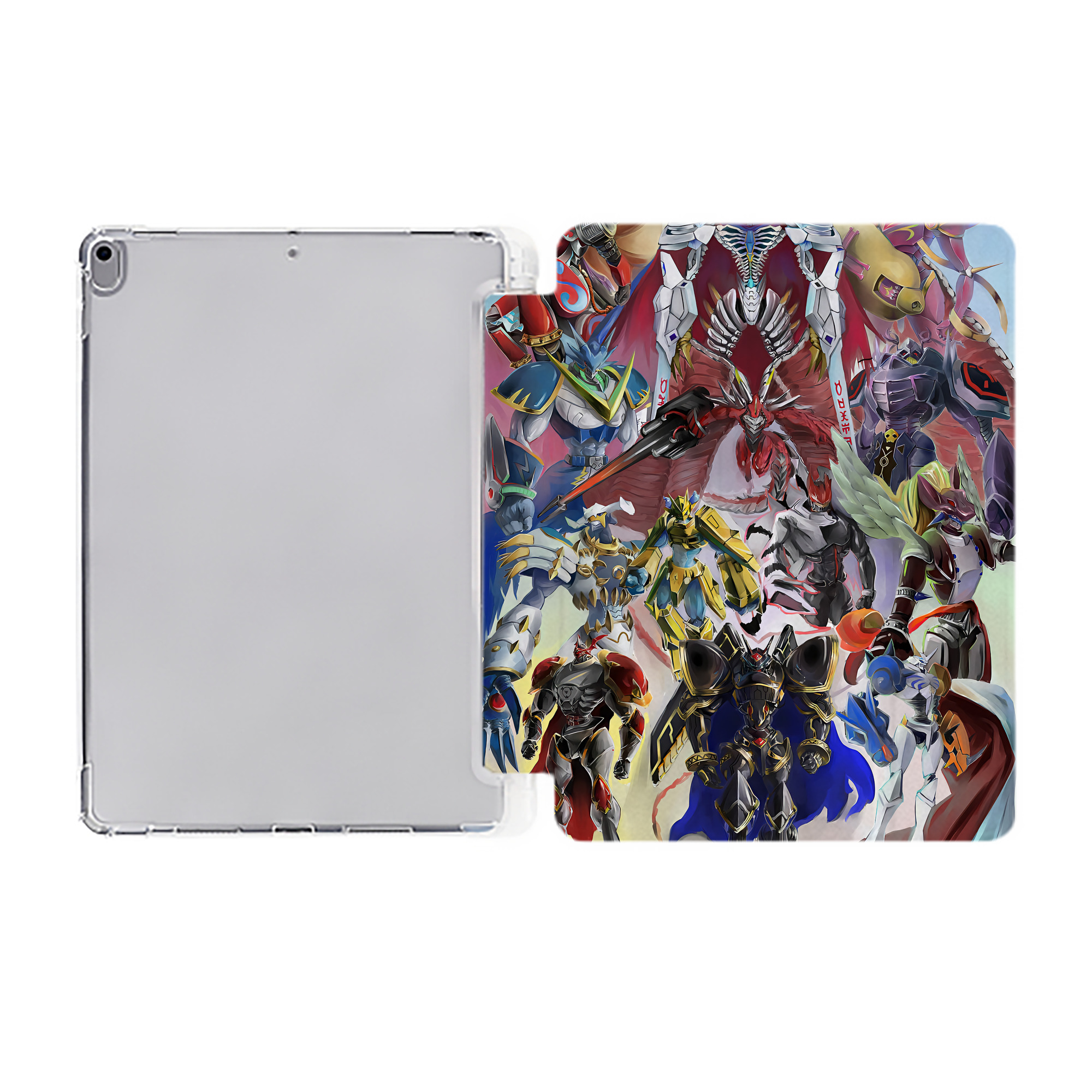 （画像用） Digimon デジタルモンスター/デジモン IPad ケース ペン収納付き 三つ折りスタンド PUレザー×シリコン 対応機種9.5/10.5/10.9インチ